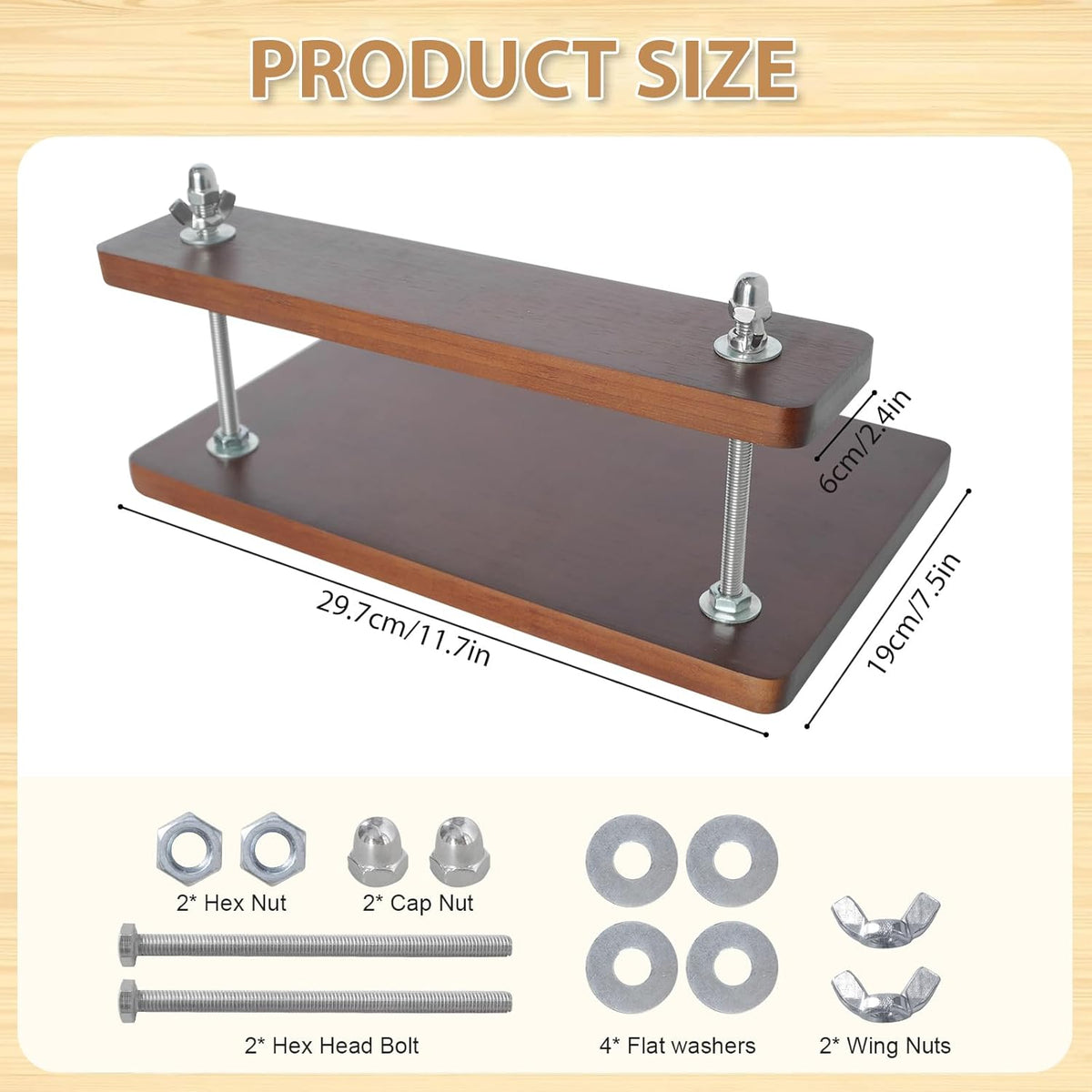Stranthother 11.8 * 7.6 inch Small Wooden Book Press Book Binding Press Kits Books Lovers Gifts Flower Paper Press Kits