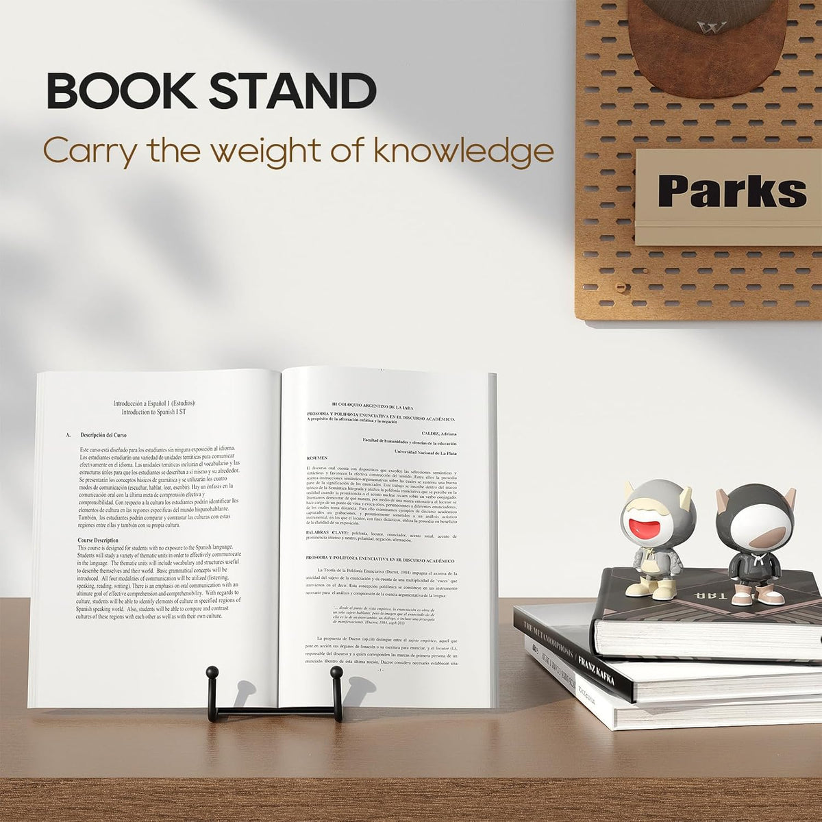 HONGYUTAI 3 Pack 8 Inch Plate Stands for Display Picture - Table Top Display, Decorative Metal Frame Holders for Book, Photo and Platter, Tabletop Art, Black