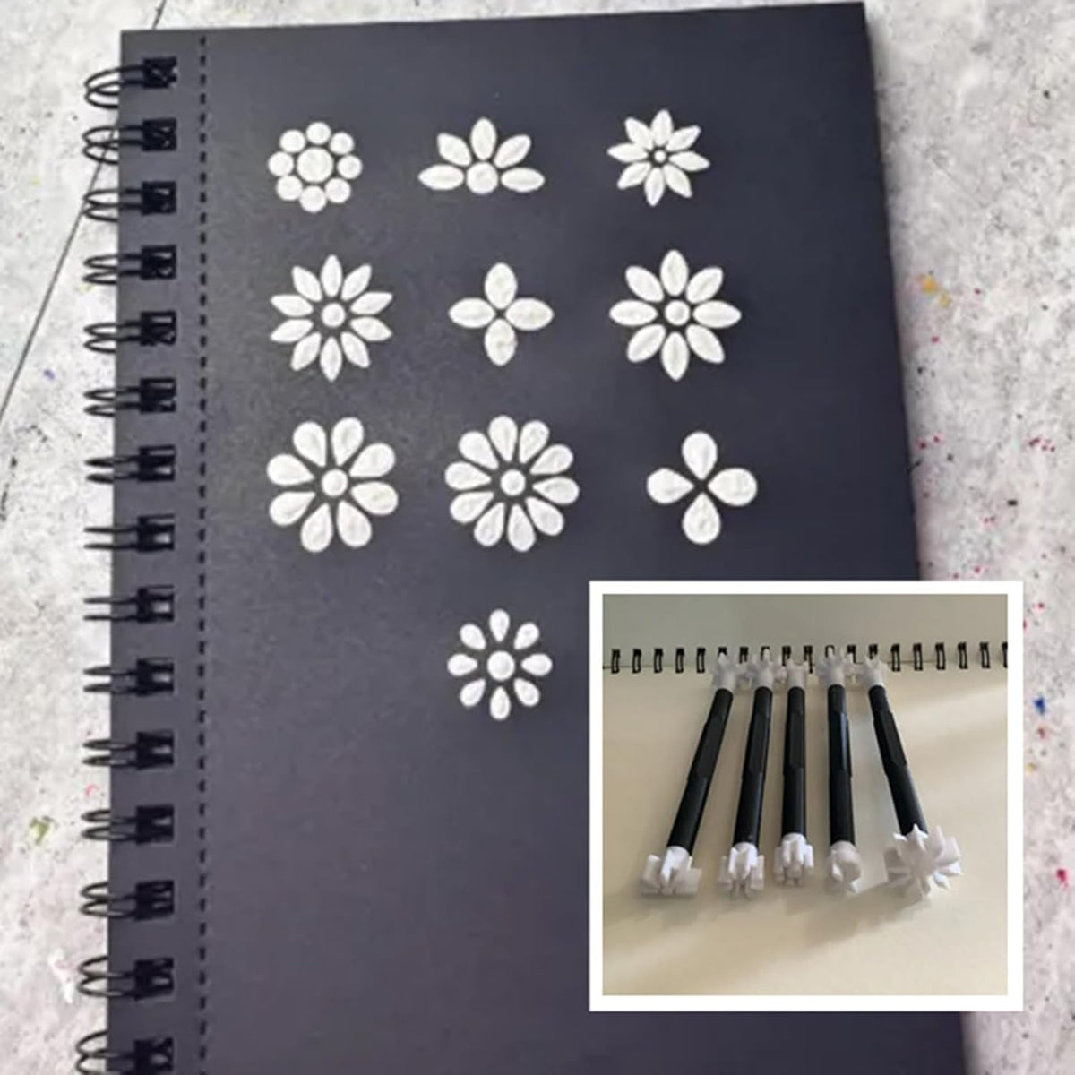 Flower Floral Dotting Tools Set: 3D Printed Stamps for DIY Graffiti. Flowers, Leaves, Cat Paw Patterns. Drawing Templates for Dot Painting. (B)