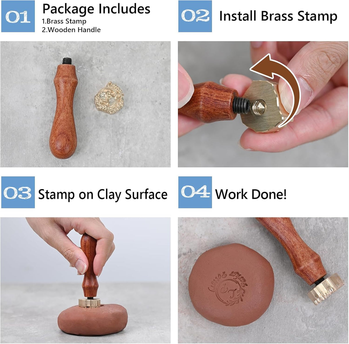 Custom Pottery Stamp - Personalized Clay Stamp with Your Logo Design - Create Unique Imprints in Pottery - Potters Lovers Gift Polymer Clay Tool