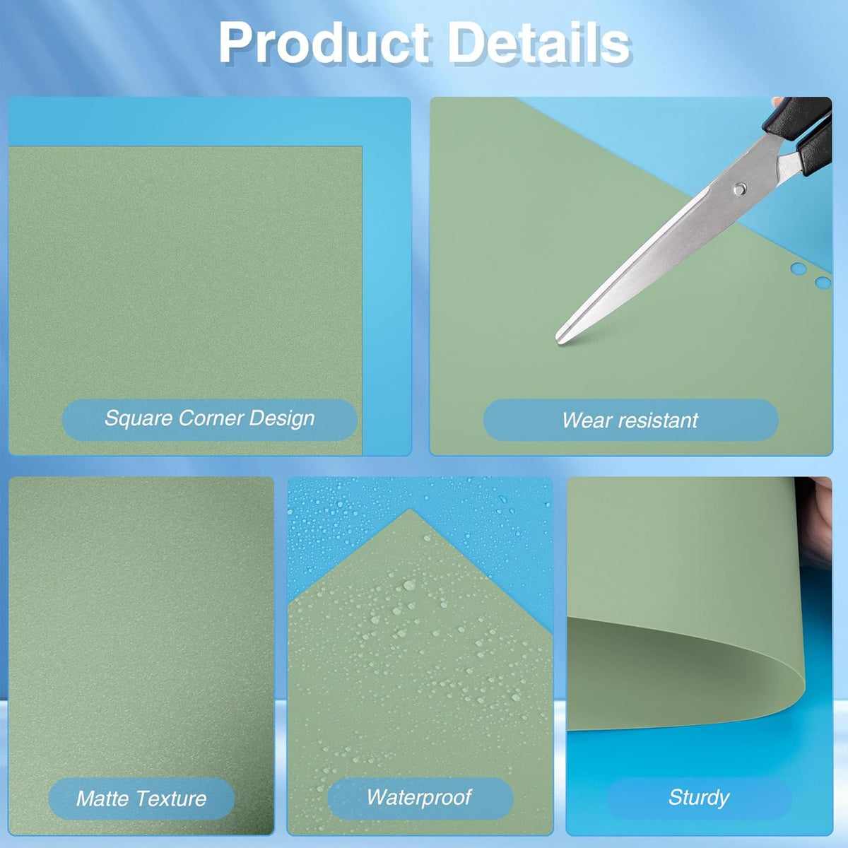 Ndsox 100 Pack 12 Mil Binding Presentation Covers Sand-Textured Polycover Report Covers for Letter Size Document Binding, Business Proposals, 8-1/2 x 11 Inches, Un-Punched, Square Corners, Sage Green