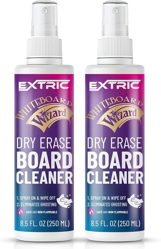 EXTRIC Whiteboard Cleaner 8.5 Ounces White Board Cleaning Spray, Dry Erase Board Cleaner 2 Pack Dry Erase Cleaner