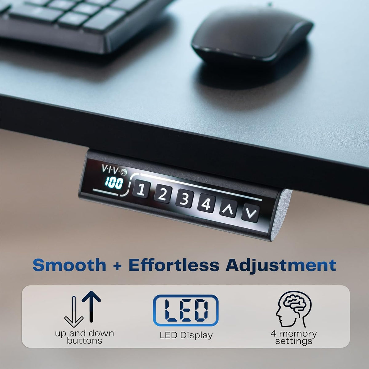 VIVO Electric 60 x 30 in Standing Desk, Memory Height Adjustment, 1B Series, Reclaimed Wood Top White Frame, DESK-KIT-1W6P-30