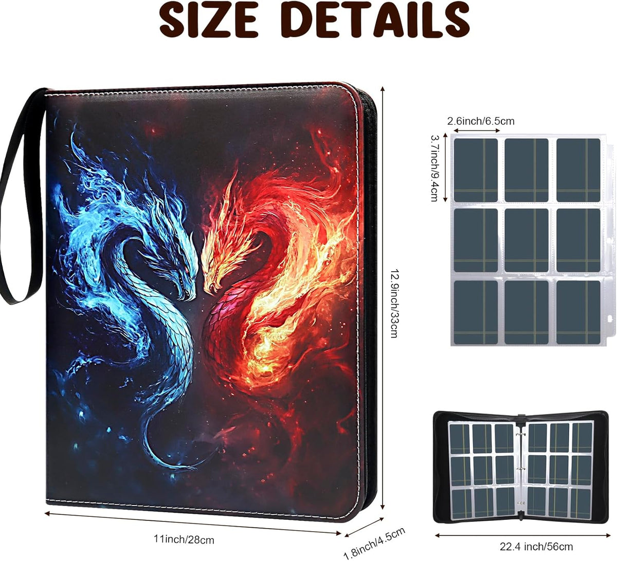 Card Binder 900 Pockets, Trading Card Binder 9 Pocket Card Collector Album Card Collection Binder with 50 Removable Card Sleeves for Boys and Girls Organized