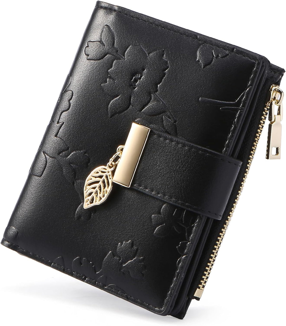 Small Wallet Women RFID Blocking Leather Bifold Wallet Credit Card Holder for Women Ladies Compact Wallet Mini Purse With Zipper Pocket
