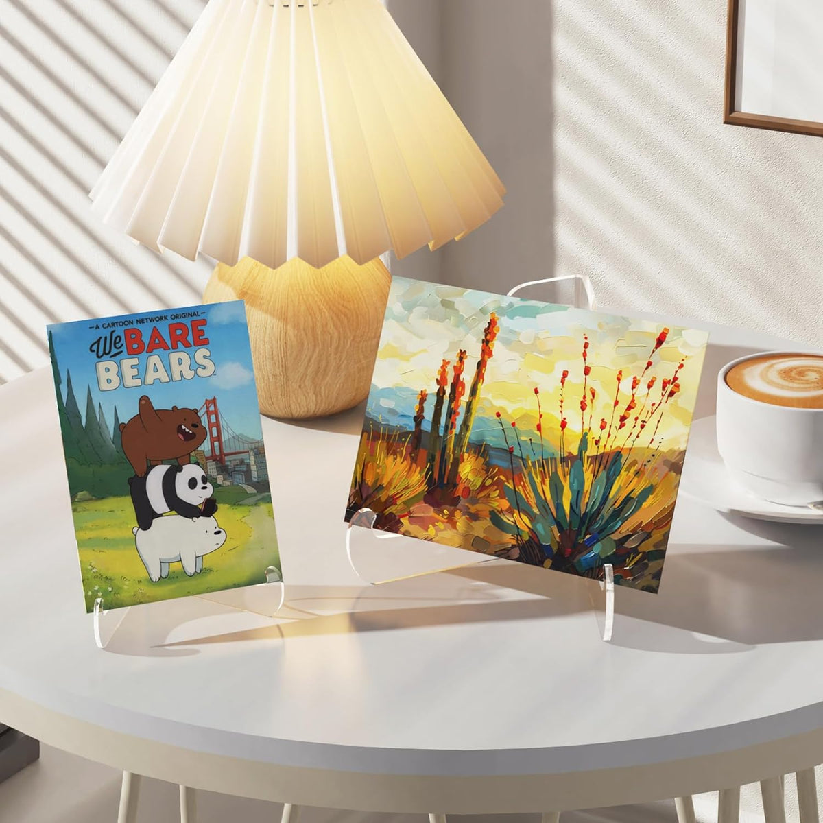 5 Pack Acrylic Display Stand, Plate Stand for Display, Clear Easel Stand, Display Holder for Card, Frame, Picture, Magazine, Book, CD, Phone (Small/ 3 Inch)