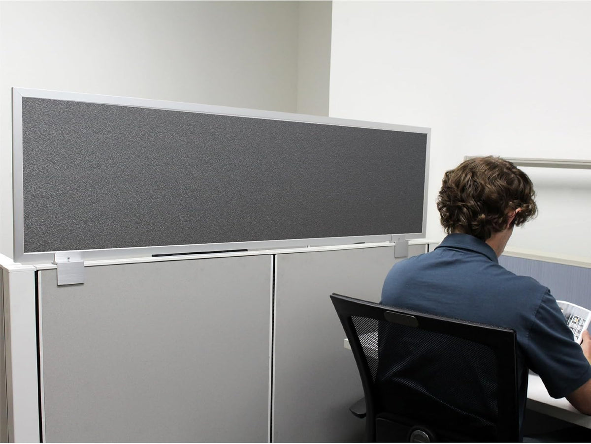 OBEX Acoustical Cubicle Privacy Screen Extender Desk Panel & Office Divider, Add Separation & Block Noise, 18" x 66", Graphite