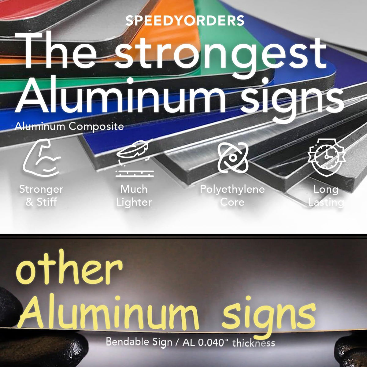 Custom Outdoor Aluminum Signs, Personalized Business Signs, Waterproof Silver Brushed Metal 14x10 In