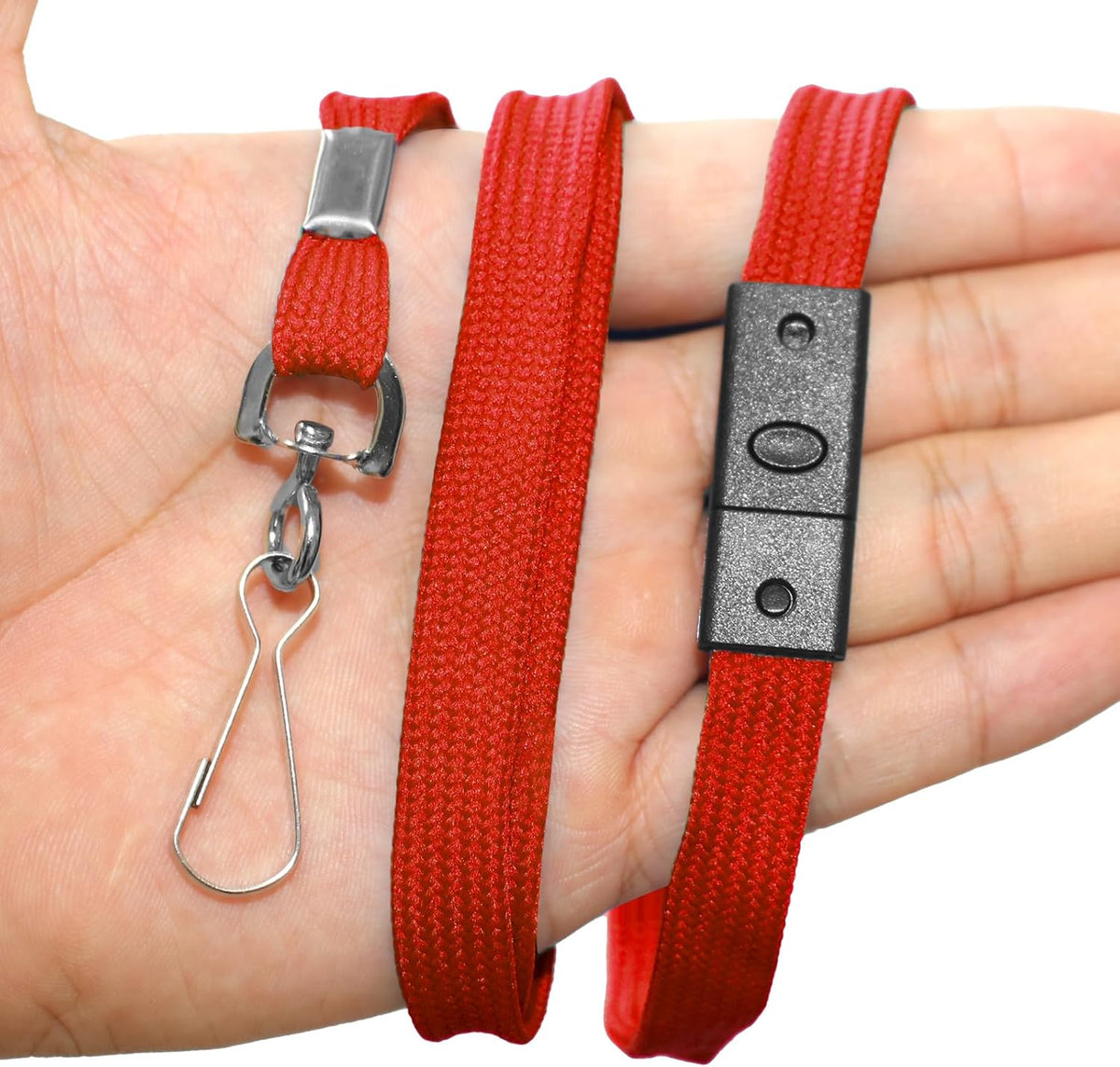 60 Pcs Breakaway Lanyards Safety Red Lanyard with Swivel J Hook Premium Bulk Flat Lanyards 36" for ID Name Badge Holder, ID Badges Cruise, School, Students, Coach, Festival and Hang Keys