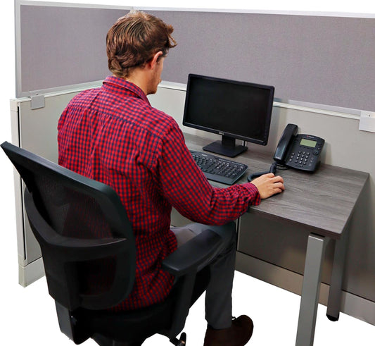 OBEX Acoustical Cubicle Privacy Screen Extender Desk Panel & Office Divider, Add Separation & Block Noise, 18" x 36", Slate