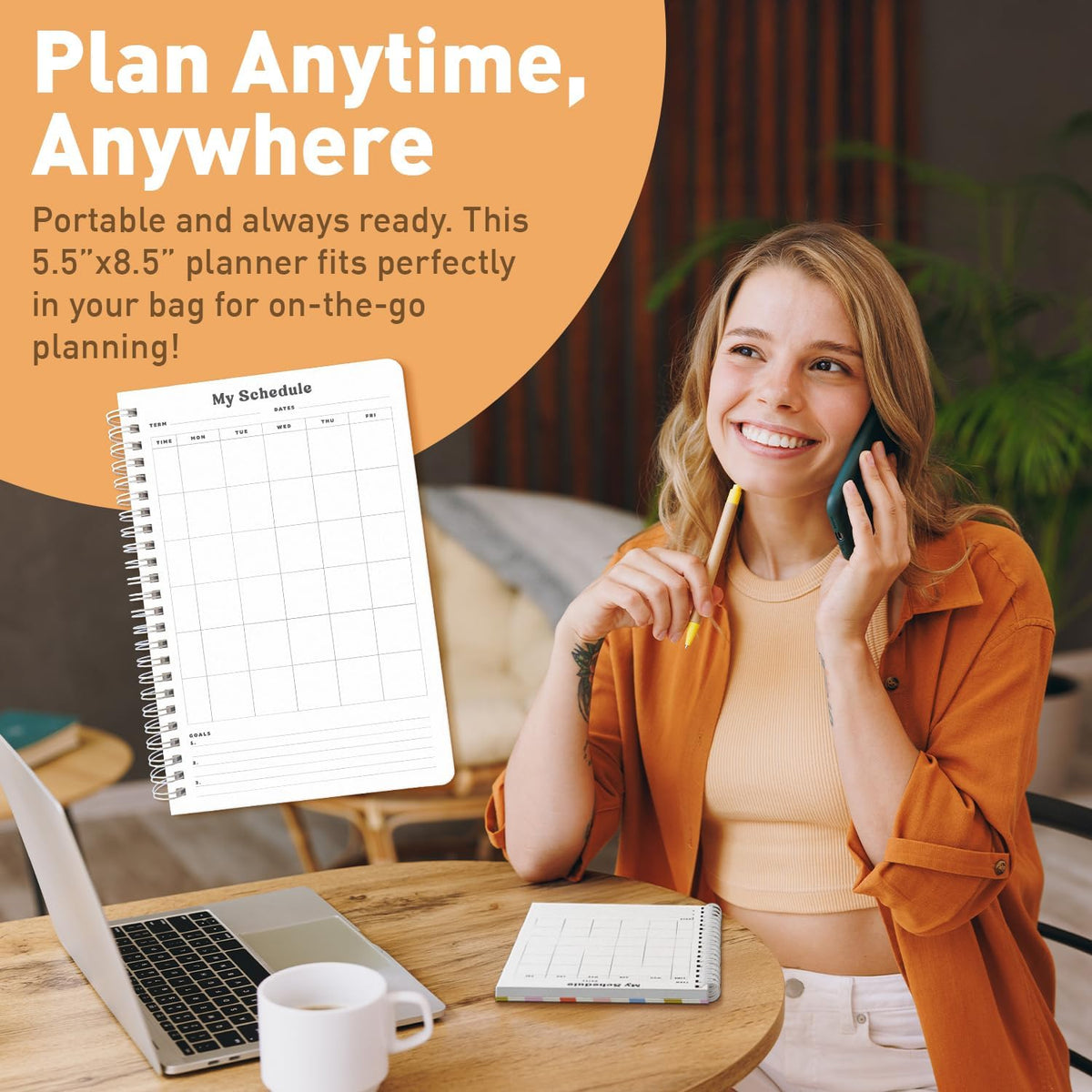 Sweetzer & Orange Academic Planner 2025-2026 – Student Planner for August 2025 to July 2026 – Weekly & Monthly Layout – Sturdy Cover & Stickers – Multicolor Stripes Design – 5.5” x 8.5”