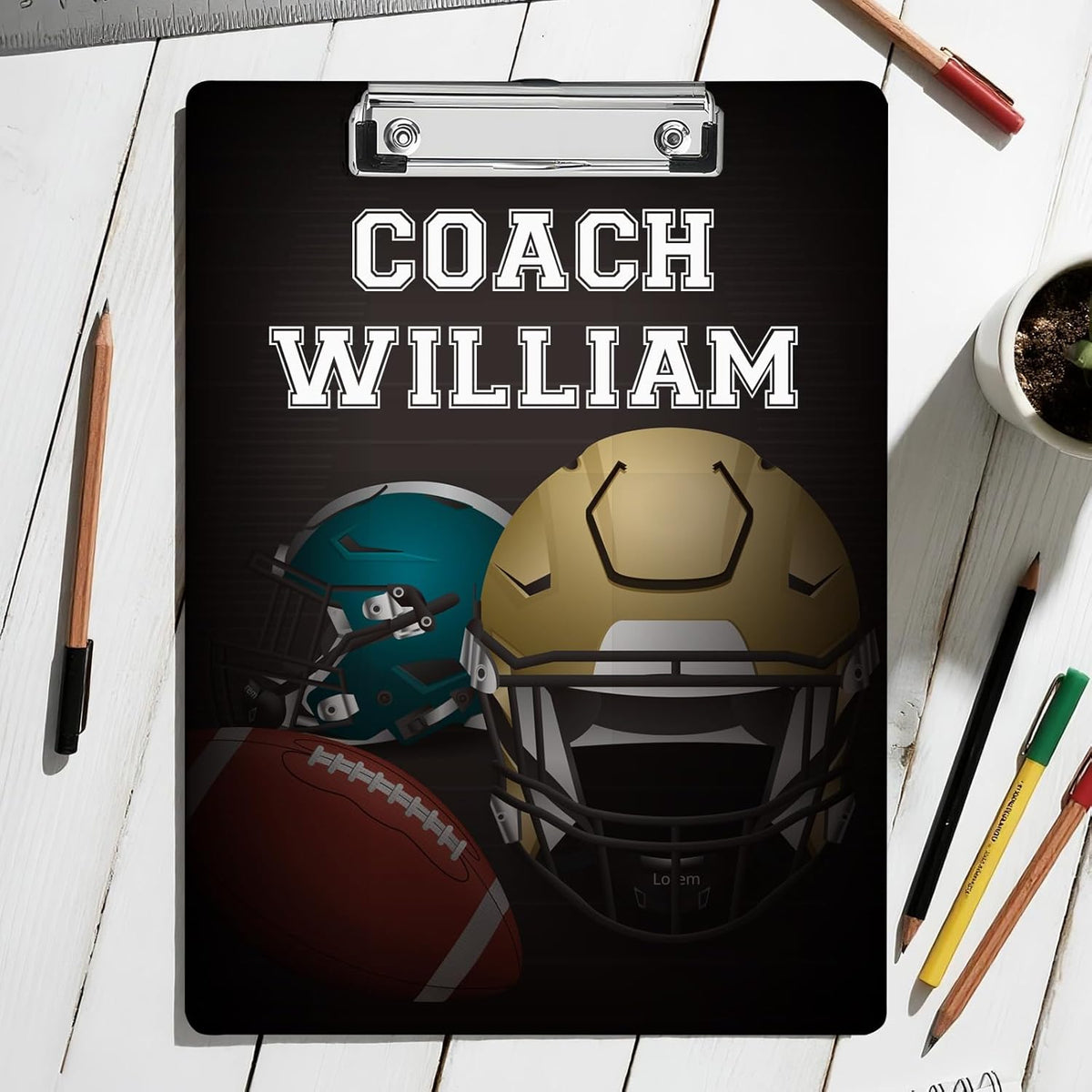 Custom Acrylic Coach Clipboard with Name Photo Logo Personalized Clipboard for Kids Boys Women Men Custom Basketball Football Clipboards for Coaches