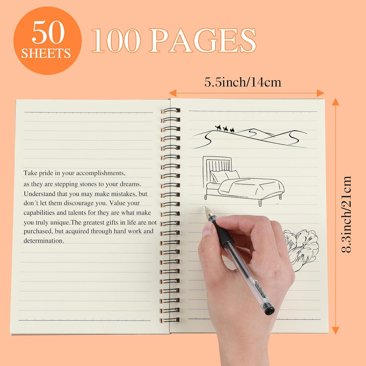 Yahenda 36 Pcs Spiral Notebook Bulk A5 Journal Lined 8.3'' x 5.5'' Writing Composition Paper Small Notepad Subject Notebook for Students Office Business Back to School Supplies (Multi Color)