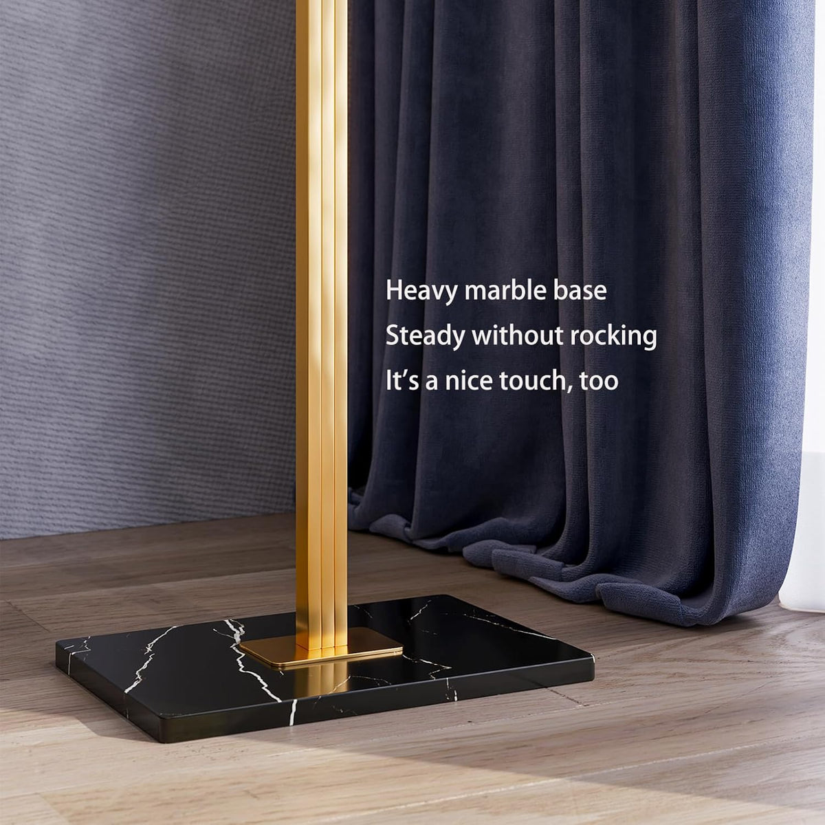 Gold Coat rack,Sturdy coat tree freestanding heavy duty with Marble Base,Metal standing coat rack for Bedroom,Entrance,Modern coat hanger stand for Coats,Hats,Bags(gold)