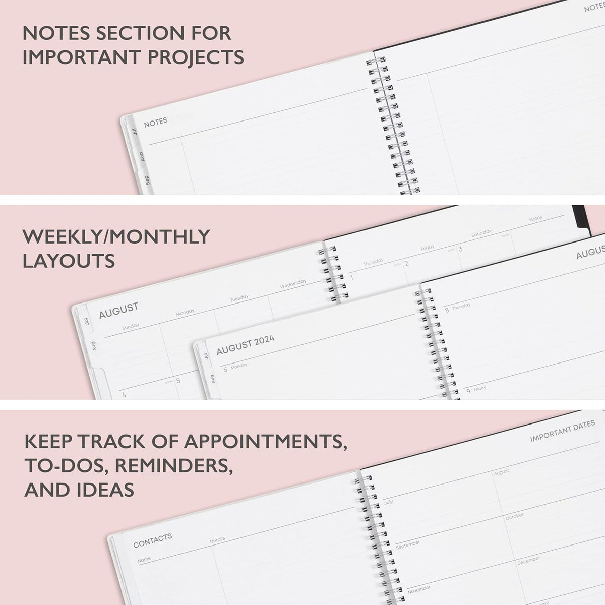 Blue Sky 2024-2025 Academic Year Weekly and Monthly Planner, 8.5" x 11", Flexible Cover, Wirebound, Analeis (130606-A25)