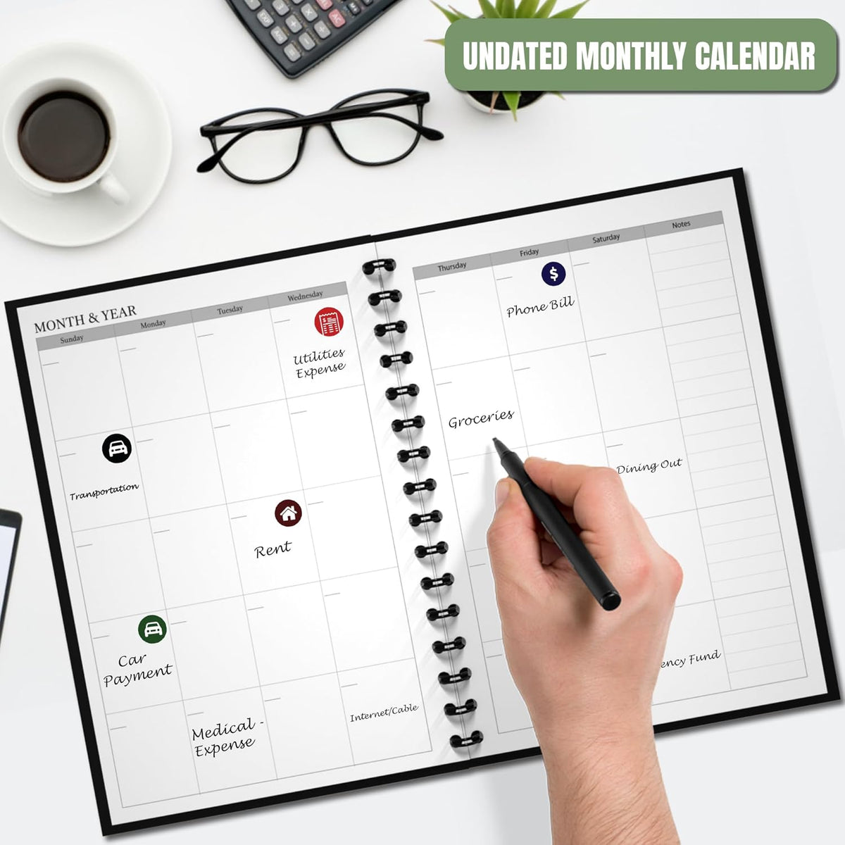 Budget Planner and Monthly Bill Organizer - Financial Planner Organizer Budget Book with Sticker Sheets - Bill Tracker Notebook | Budgeting Book with Debt, Saving and Expense Trackers - A5