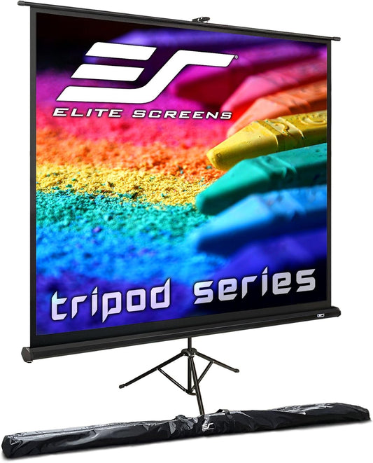 Elite Screens Tripod Series, Portable Pull Up Home Movie/Theater/Office Projector Screen (136-inch/ 1:1)