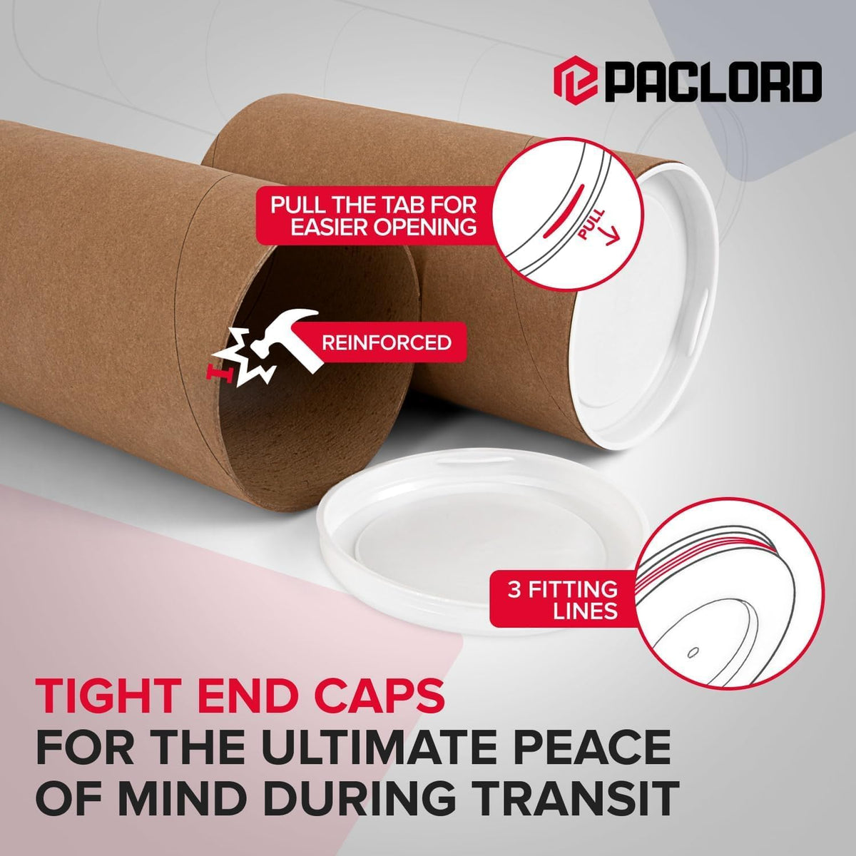 4" x 6" Heavy-Duty Reinforced Cardboard Mailing Tube, Pack of 1 Tube with 2 Caps – Secure USPS Approved – Great for Shipping and Storing of Prints, Artwork, Posters or Documents