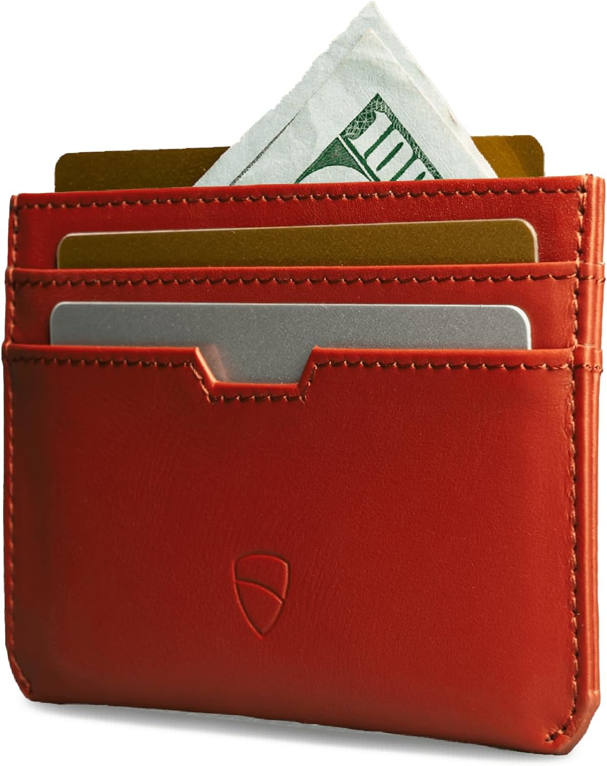 Vaultskin MOORGATE Slim Card Holder - Minimalist Leather Wallet, RFID Blocking Sleeve, Fits Front Pocket, for Men and Women