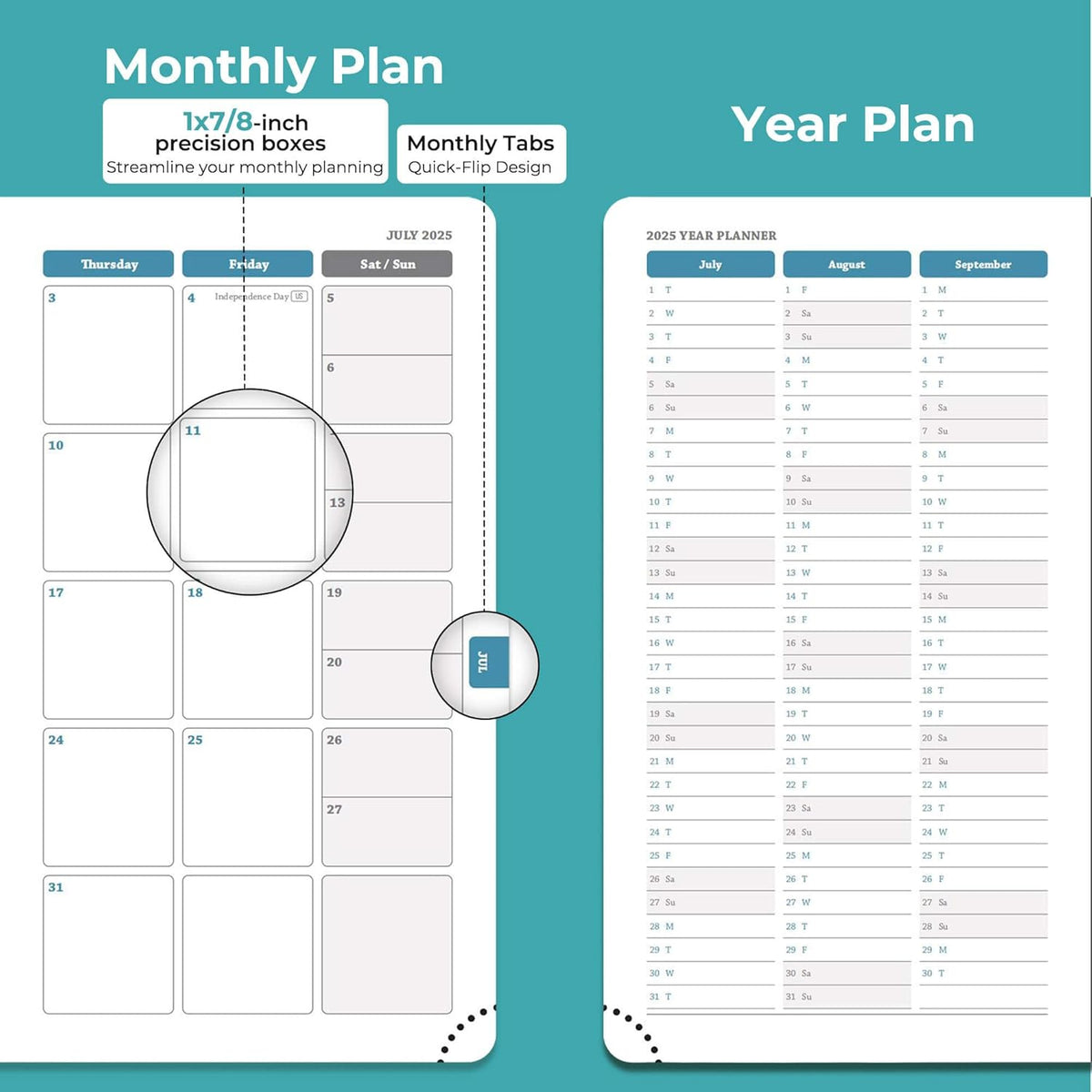 Planner 2026 Daily Weekly and Monthly,6.5"x3.75",12 Months Spiral Bound Calendar Agenda with Self-adhesive Pen Holder,2026 Appointment Book with Vegan Leather Soft Cover,Light Blue