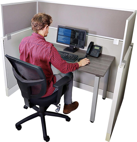OBEX Acoustical Cubicle Privacy Screen Extender Desk Panel & Office Divider, Add Separation & Block Noise, 12" x 66", Overcast
