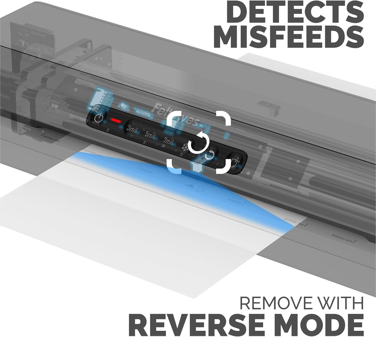 Fellowes Amaris 125 laminator Machine, School or Office use, 12.5 max Width, with 10 Jam Free Laminating Sheets