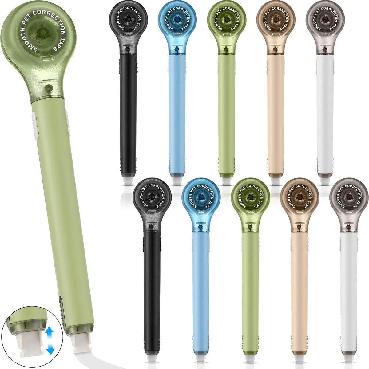 10 Pack Correction Tape Pen Correctional Ink Tape Push Pull Protective, Easy to Use Applicator for School Office Supplies, 0.2 x 236 Inch(Natural Color)