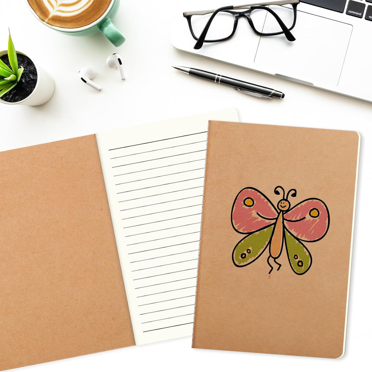 48 Pack Lined Journal Notebook Kraft Brown Cover Lined Notebooks for Travelers, Students, Office - Composition Notebook Subject Notebooks - A5 Size, 8.26”x5.5”, 64 Lined Pages/32 Sheets