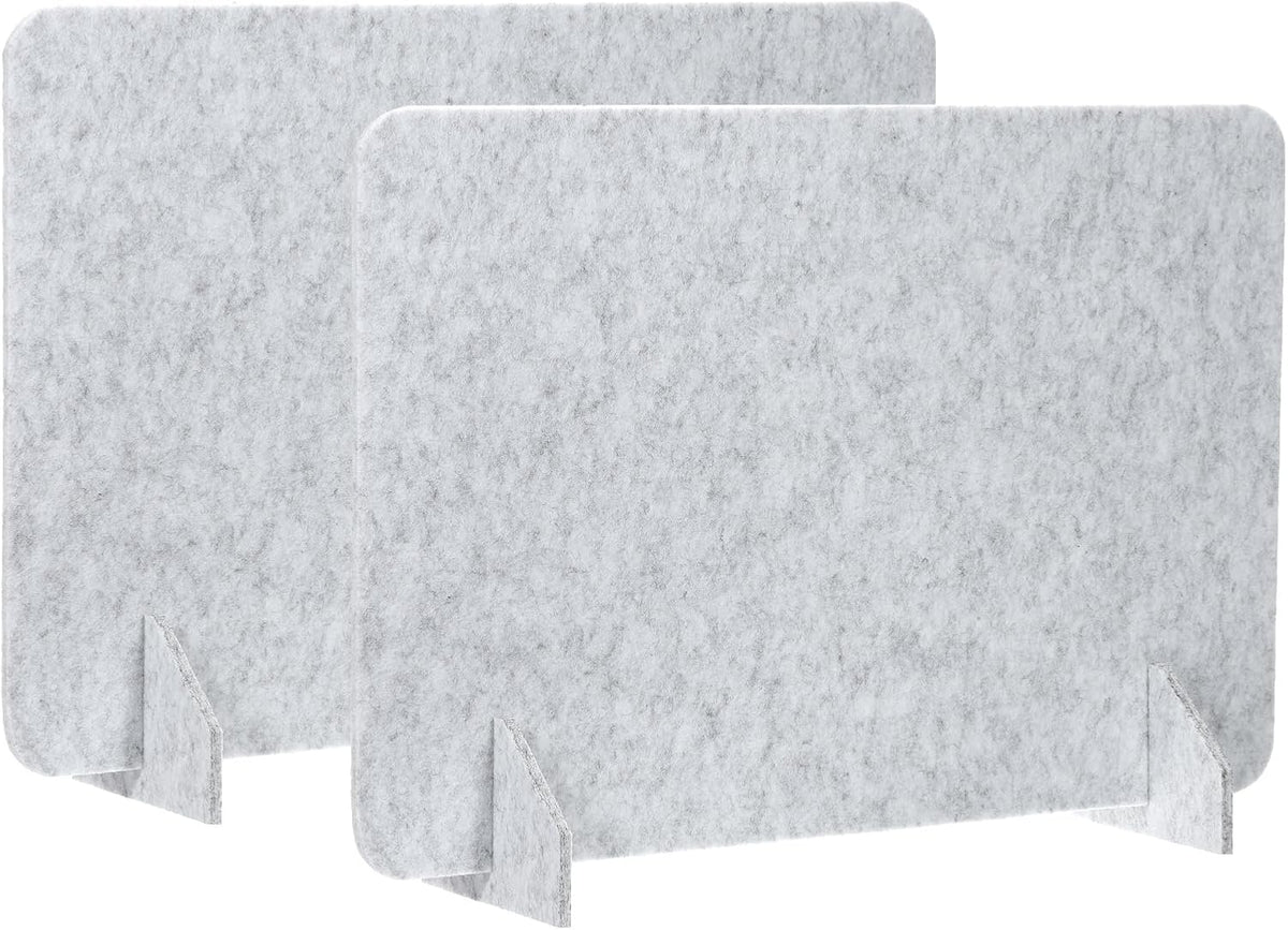 PATIKIL Desk Divider, 2 Set 24 x 16 Inch Acoustic Freestanding Desk Divider Desk Privacy Panel with 4 Pcs Support Feet for Library Office Workstation, Light Grey