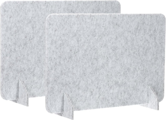PATIKIL Desk Divider, 2 Set 24 x 16 Inch Acoustic Freestanding Desk Divider Desk Privacy Panel with 4 Pcs Support Feet for Library Office Workstation, Light Grey