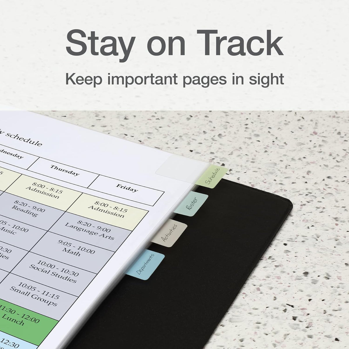 Redi-Tag Write-On Tabs, Repositionable Tabs for Binders and Planners, Removable Pop Up Tags, 4 Calming Colors, 1" x 1.5", 88 Per Pack (1006508)