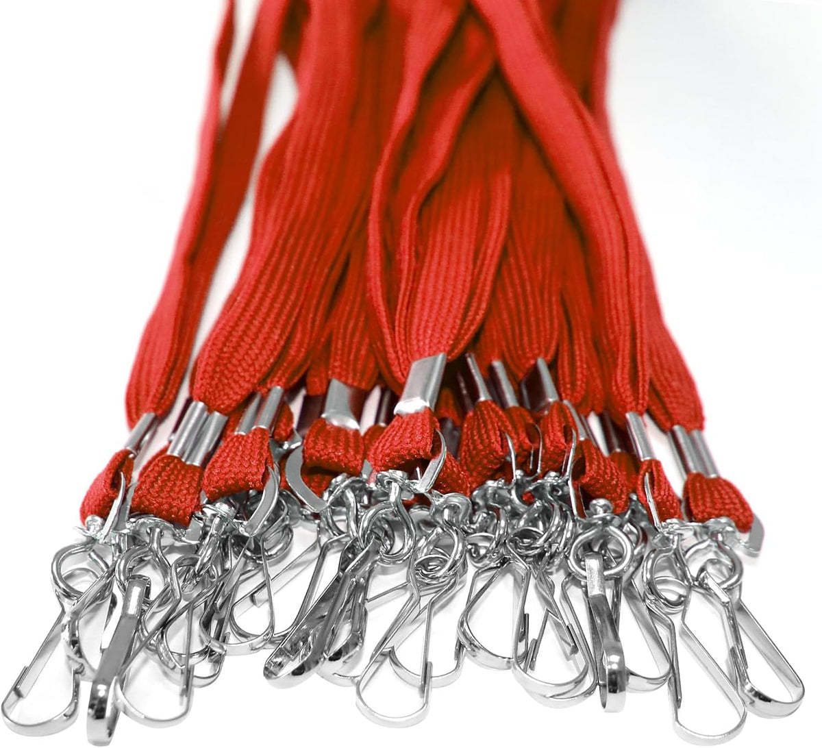 60 Pcs Breakaway Lanyards Safety Red Lanyard with Swivel J Hook Premium Bulk Flat Lanyards 36" for ID Name Badge Holder, ID Badges Cruise, School, Students, Coach, Festival and Hang Keys