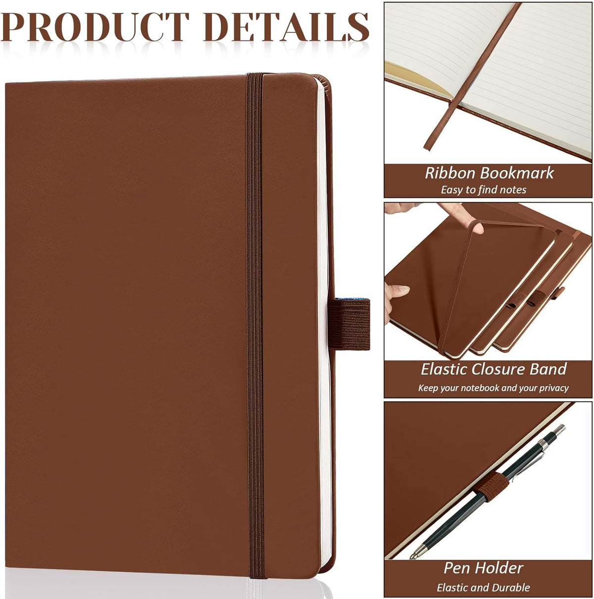 20 Pack Pocket Notebook Journals 3.7" x 5.7" Hardcover Small Mini Pocket Notebooks with Pen Holder A6 Lined Journal with 100 Gsm Paper(Black, Brown, Grey, Lake Blue, Blue)
