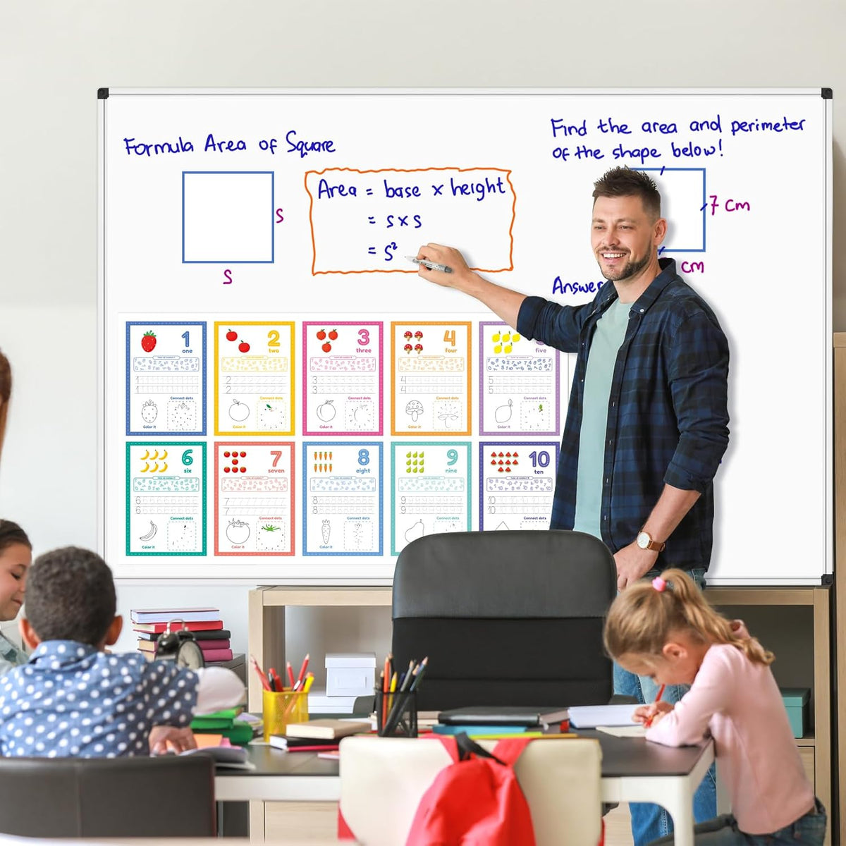 XBoard Magnetic Dry Erase Board 72 x48 Inches Wall-Mounted, 6'x4' Presentation Whiteboard with Marker Tray, Aluminum Frame White Board for School Office and Home