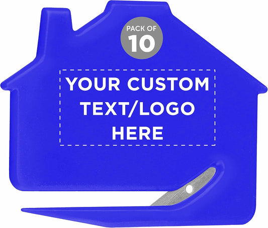 Custom House Letter Openers Set of 10, Personalized Bulk Pack - Perfect for Home or Office - Blue