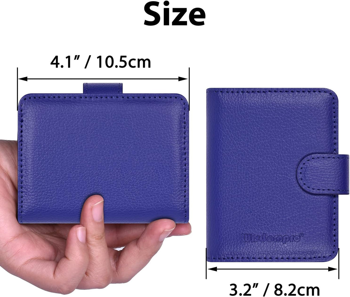 Wisdompro Credit Card Holder, PU Leather Slim RFID Blocking Debit Card Protector Wallet Organizer Case with Magnetic Shut (Build in 20 Card Slot & 7 Small Cells for Memory Cards)-Vertical Blue