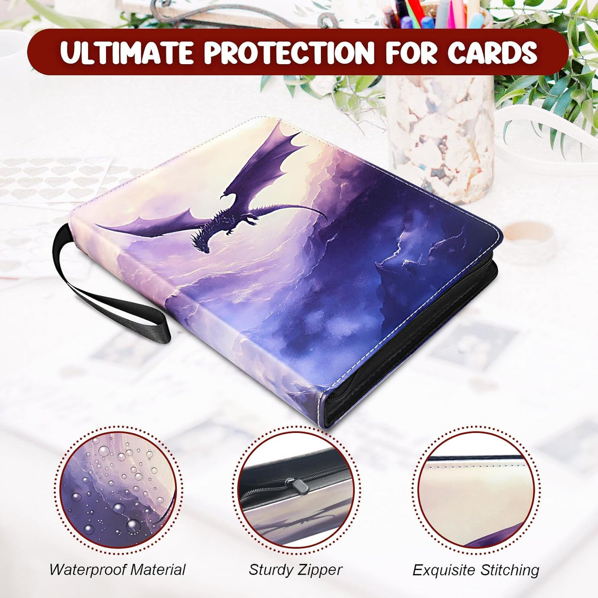 Card Binder 9 Pocket, Othran Trading Card Binder 900 Pockets Card Collection Binder with 50 Removable Sleeves for Trading/Sports/Game Cards