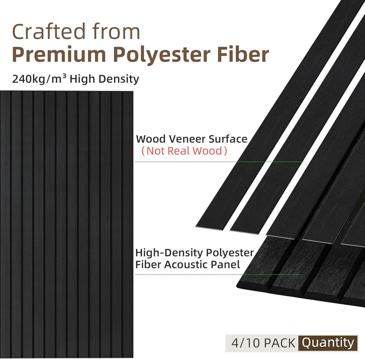 TO-TH Wood-Look Acoustic Wall Panels, 10 Pack 47.2” x 23.6” Acoustic Panels, Decorative Sound Absorbers Sound Dampening Panels for Home, Office, Basement, Smoky