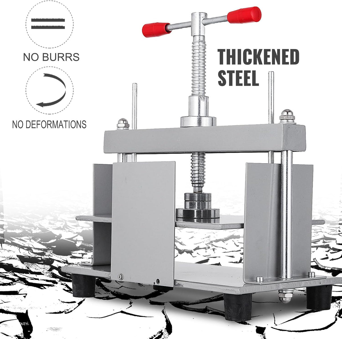 VEVOR Manual Paper Press Machine, 12x8.6 inch for A4 Sized Papers Flatting Machine, 10cm Thickness Steel Frame Manual Flat Paper Press Machine, Papermaking Book Press