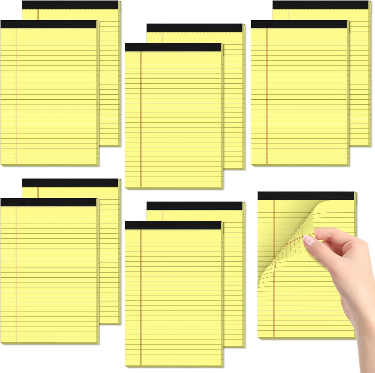 Small Legal Pads 5x8 Yellow 10 Pack Small Note Pads 5x8 College Ruled Yellow Notepads 80 GSM Lined Pads of Paper Notebook for Work Yellow Small Tablets Paper 5x8 Narrow Ruled Legal Pad 30 Sheets/Pad