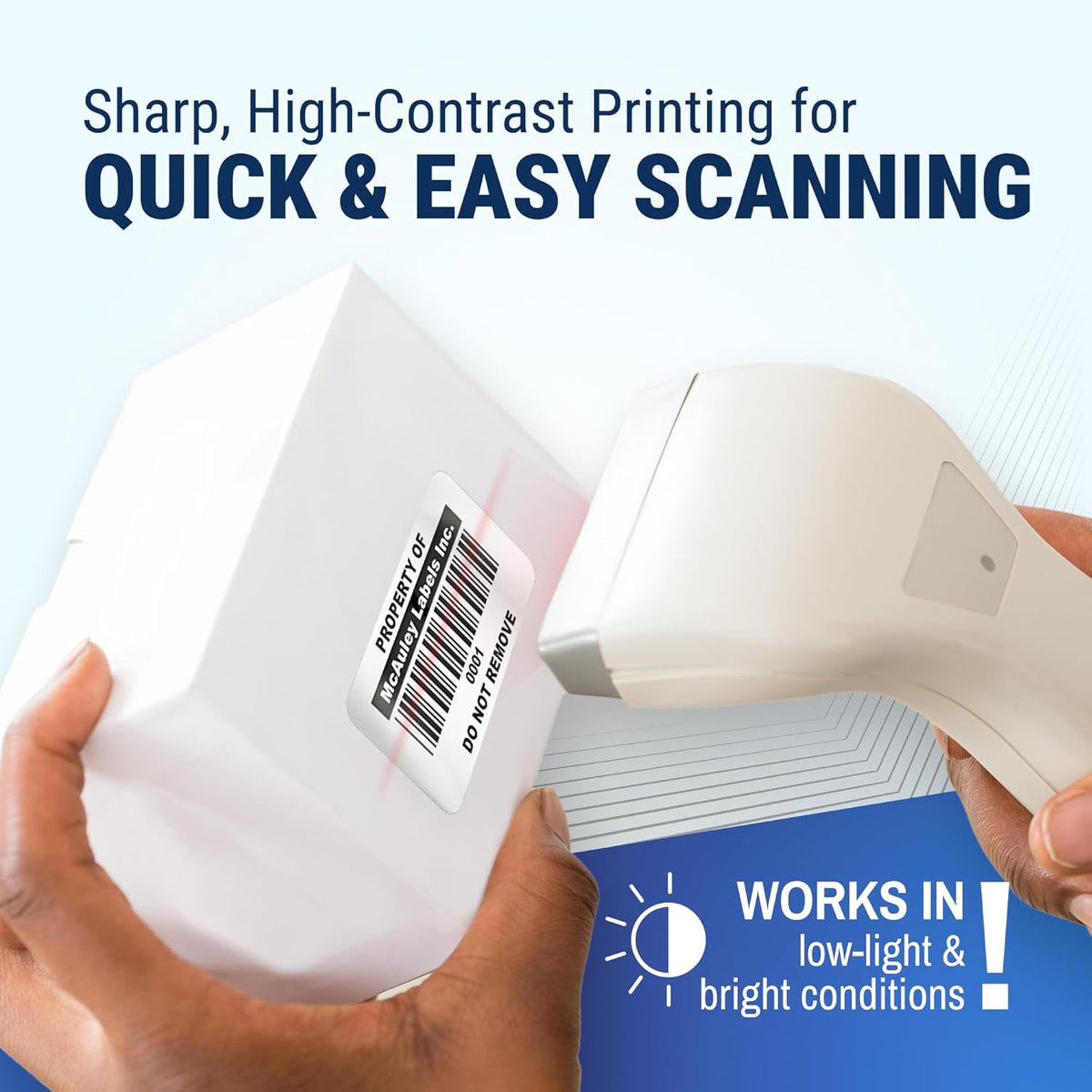 McAuley Labels Custom Asset Tags for Equipment - Numbered, Permanent Acrylic Adhesive, Semi-Gloss White Polyester - ID Label - 1.5x0.75 Inches
