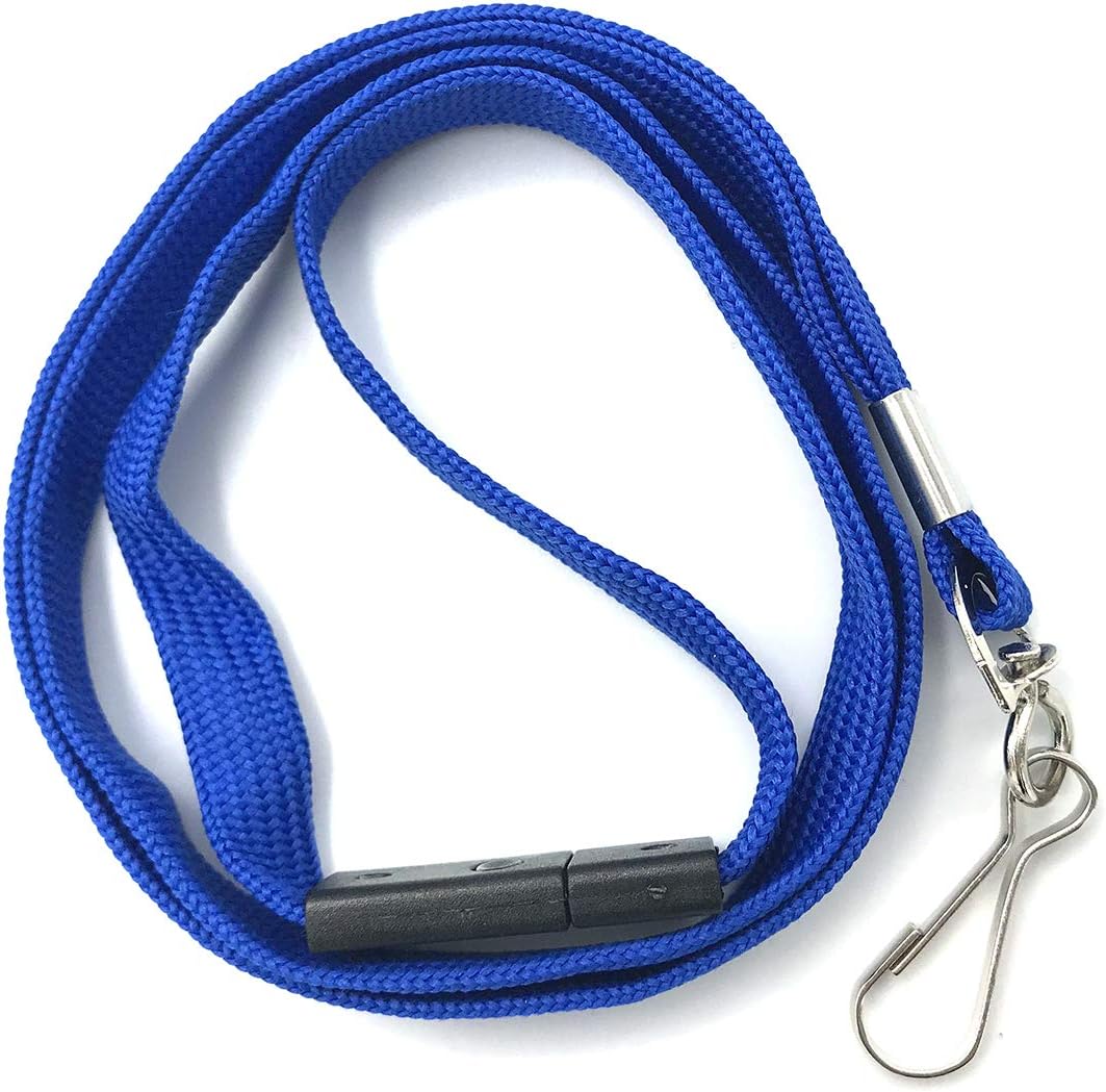 Bird Fiy Lanyards Safety Blue Lanyards Neck Flat Premium Breakaway Badge Lanyard with J-Hook for ID Nametag Badge Holder (Blue, 25 PCS)
