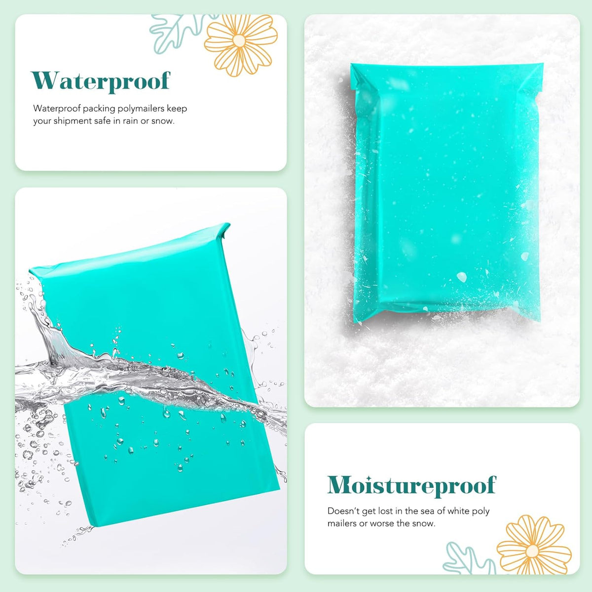 Fuxury 19x24 Inch 100 Pack Large Poly Mailers Shipping Envelopes Bags Teal,Self Adhesive Mailers Poly Shipping Bags for Small Clothing Business,Waterproof and Flexible polymailers,Keep Items Protected