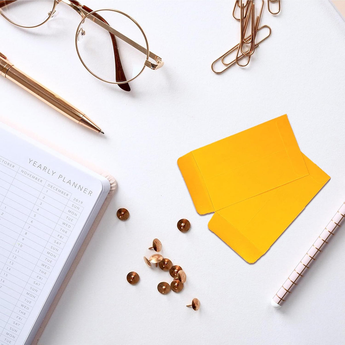 #1 800 Pcs Small Coin Envelopes 2.25" x 3.5" with Gummed Flap, Yellow Kraft Mini Envelopes for Storing Keys, Stamps, Seeds, Tips and Small Items (800)