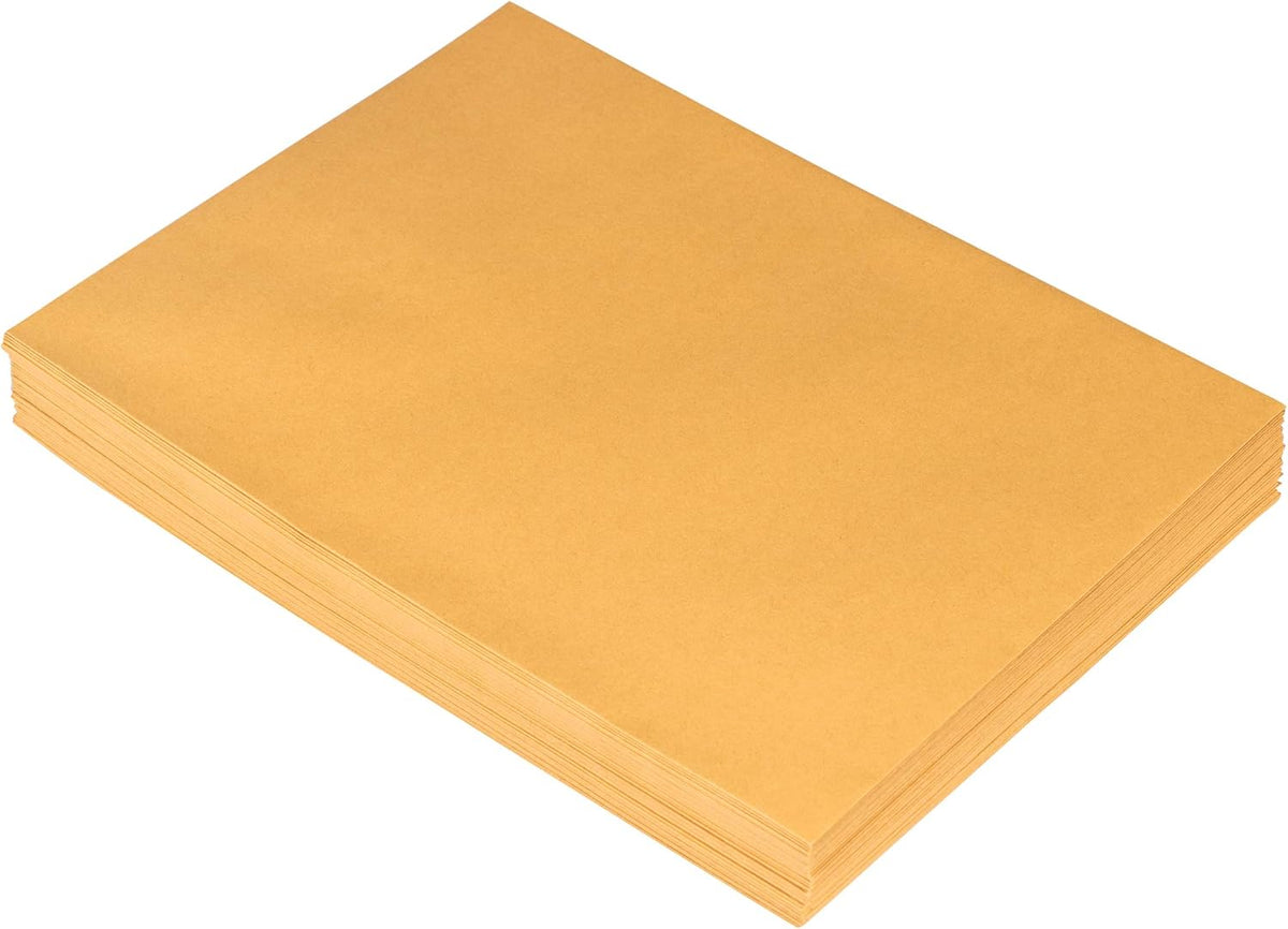 JAM PAPER 9 x 12 Open End Catalog Premium Envelopes with Peel and Seal Closure - Brown Kraft Manila - 100/Pack