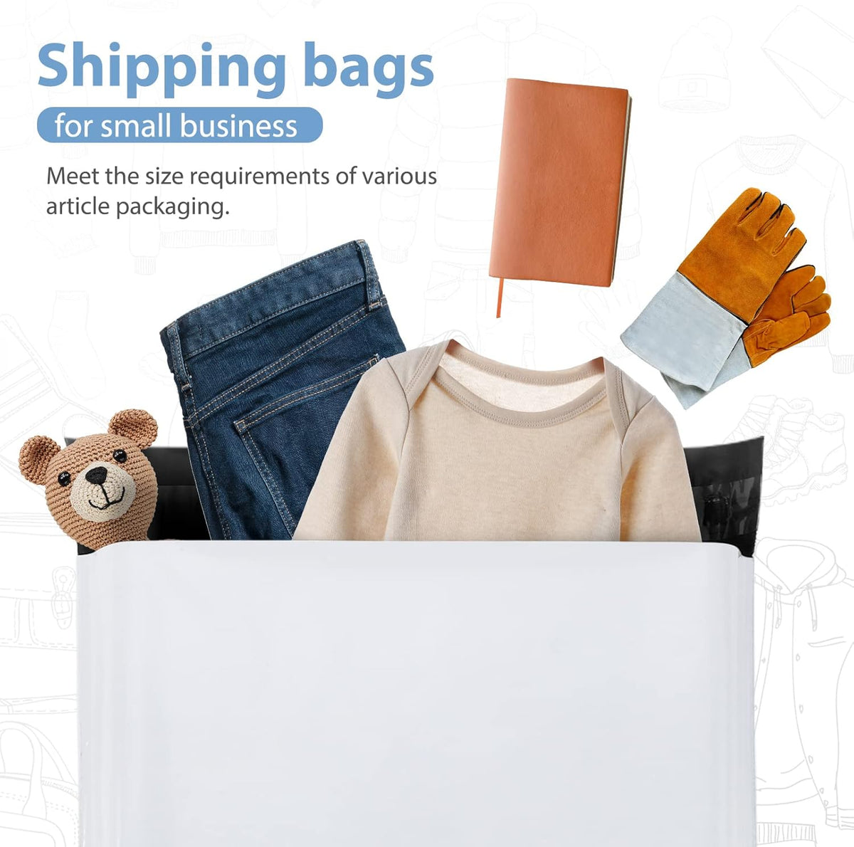 Metronic 1000PC Poly Mailers 12x15.5, Sturdy Shipping Bags for Small Business, Waterproof Mailers Poly Bags, Strong Adhesive Shipping Envelopes for Clothing, Efficient Mailing Envelopes in White