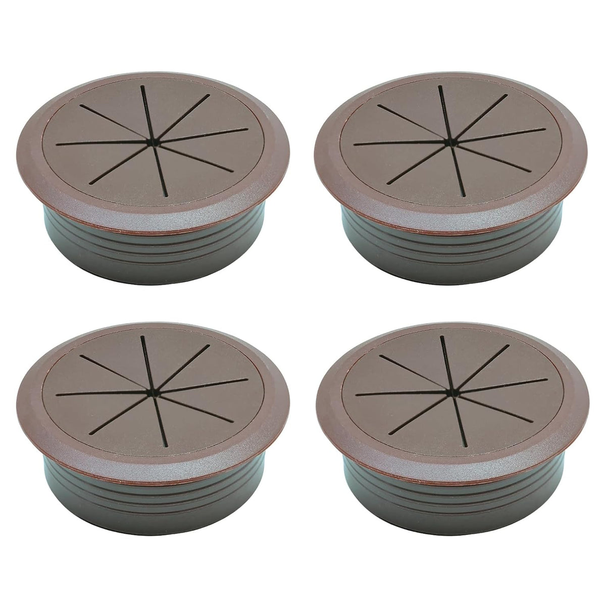 Desk Grommet 2" (50 mm), Desk Hole Cover for Cables Coffee, Cable Grommet ABS Plastic, Desk Hole Grommet for Office and Home Table Cable, Detachable & Flexible Cable Cord Organizer-4 Pcs