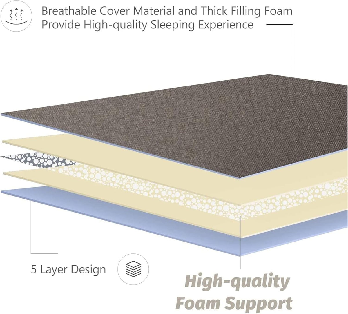 MAXYOYO Japanese Floor Mattress Futon Mattress, 4" Thicken Tatami Mat Sleeping Pad Foldable Roll Up Mat Boys Girls Dormitory Pad Kids Floor Lounger Pillow Bed, Charcoal Grey, Queen Size