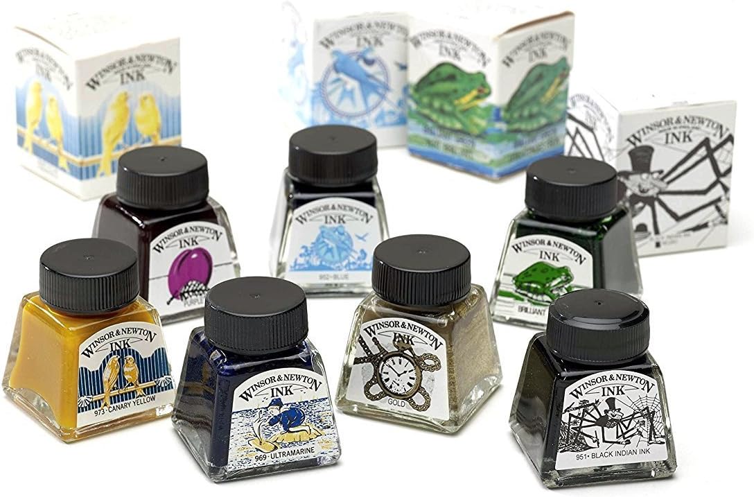 Winsor & Newton Drawing Ink, 30ml Bottle, Silver