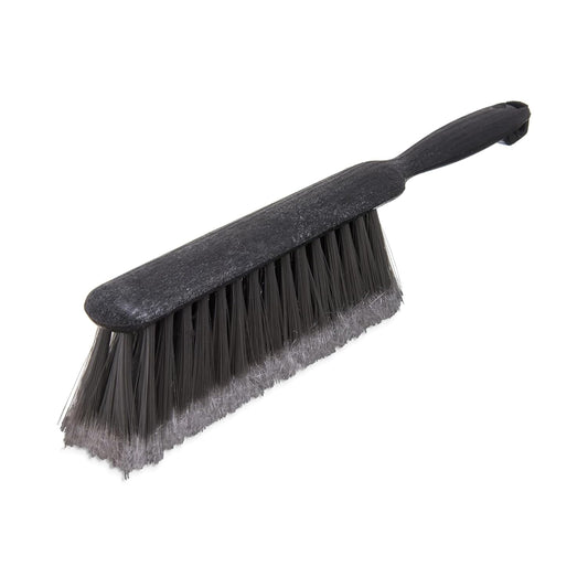 SPARTA Flo-Pac Counter Brush, Bench Brush, Dustpan Brush with Flagged Bristles for Counters, Floors, And Fireplace, 8 Inches, Gray